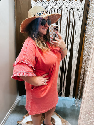 Half Sleeve Mineral Washed Dress