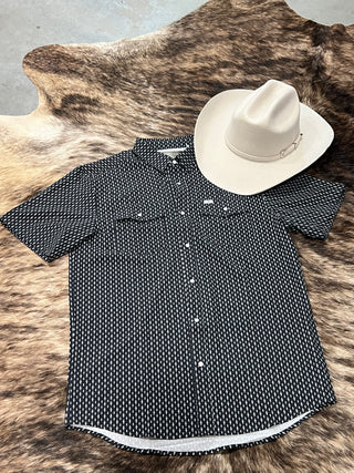 The Jack Short Sleeve Pearl Snap Shirt in Black