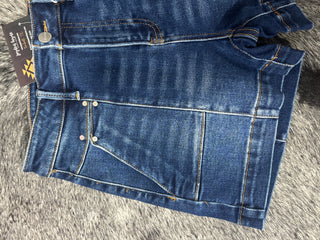 Risen High Rise Decorative Seam Shorts — Dark