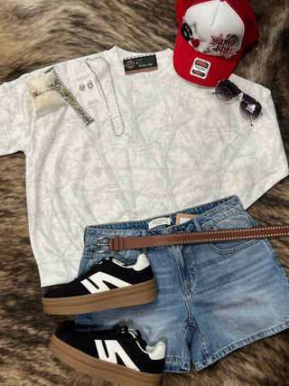White Camo Crew Neck Sweatshirt