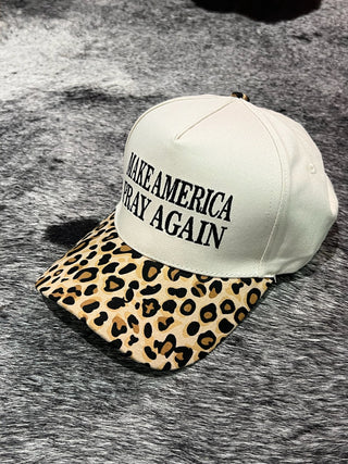 Make America Pray Again Hat | Camo & Leopard Two-Tone Bill Cap