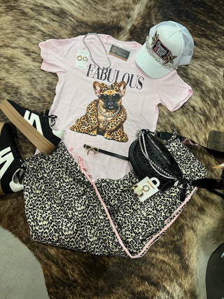 Frannie Fabulous Frenchie Rhinestone Glam Dog Graphic Tee