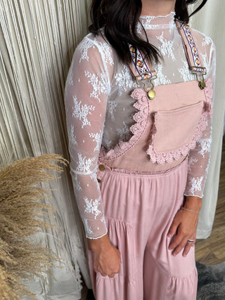 Pink Boho Overalls