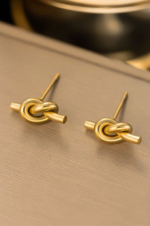 18K Gold Dipped Non-Tarnish Stainless Steel Stud Earrings