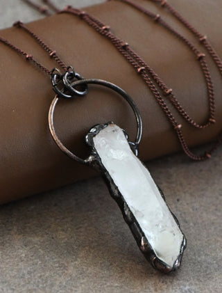 Raw Crystal Stone Pendant Necklace