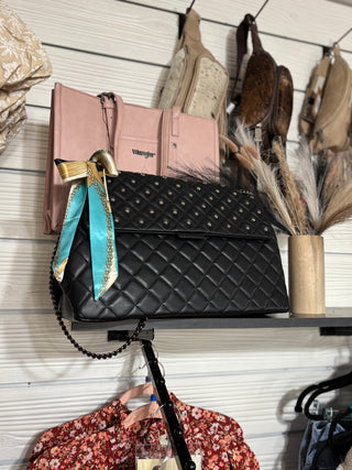 Chic + edgy black studded purse