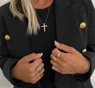 XL Diamond Cross Necklace - Chansuttpearls