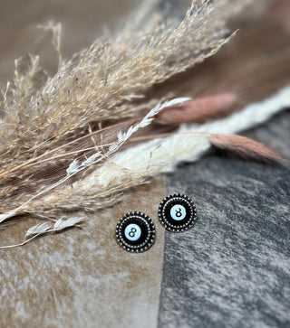 8 Ball Stud Earrings