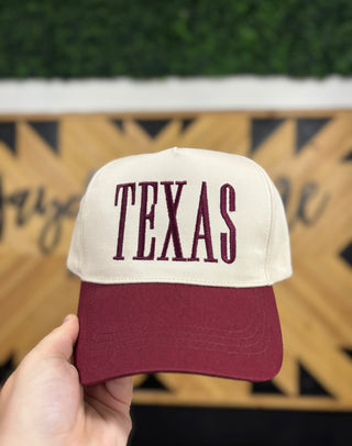 Texas Embroidered Two Tone Trucker Hat