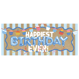 Happy Birthday foil balloon paint by number banner kit from Pink Picasso
