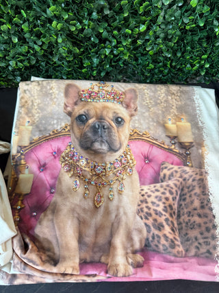 Rhinestone Royal French Bulldog Portrait Graphic Tee
