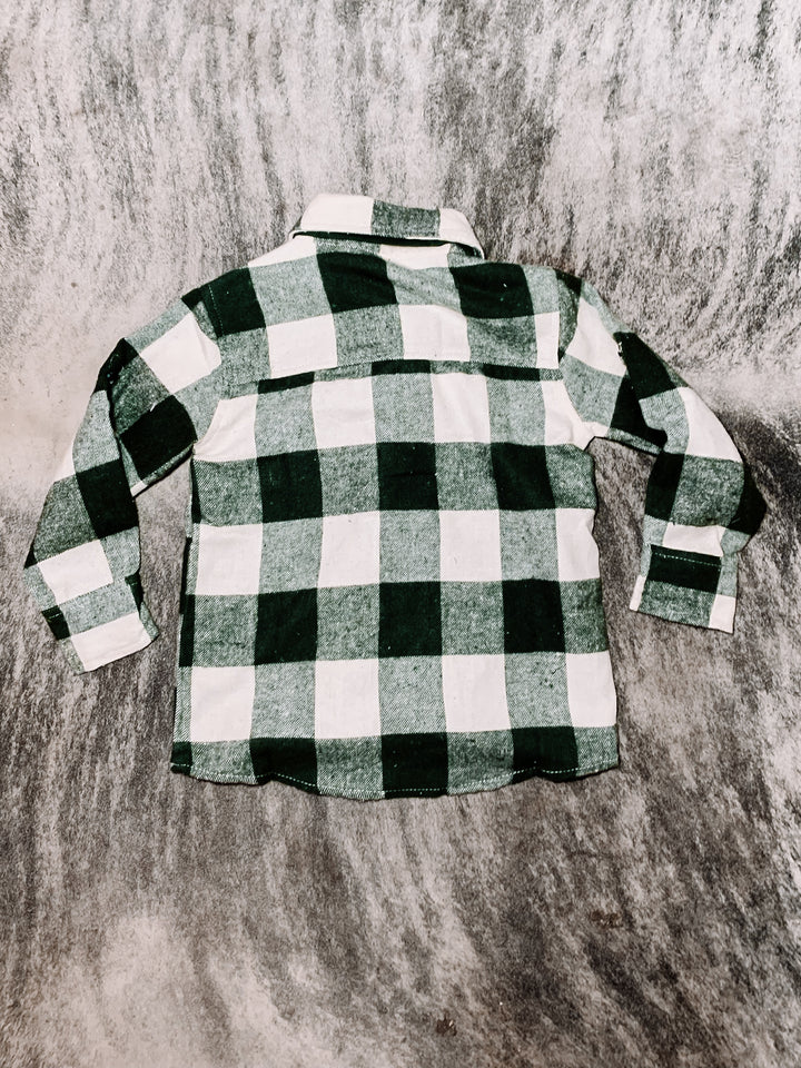 Boys Green Flannel with Tie