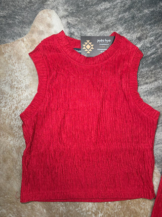 Cranberry Crinkled Plisse Set