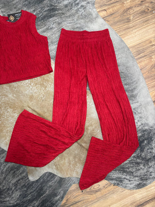 Cranberry Crinkled Plisse Set