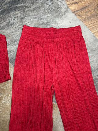 Cranberry Crinkled Plisse Set