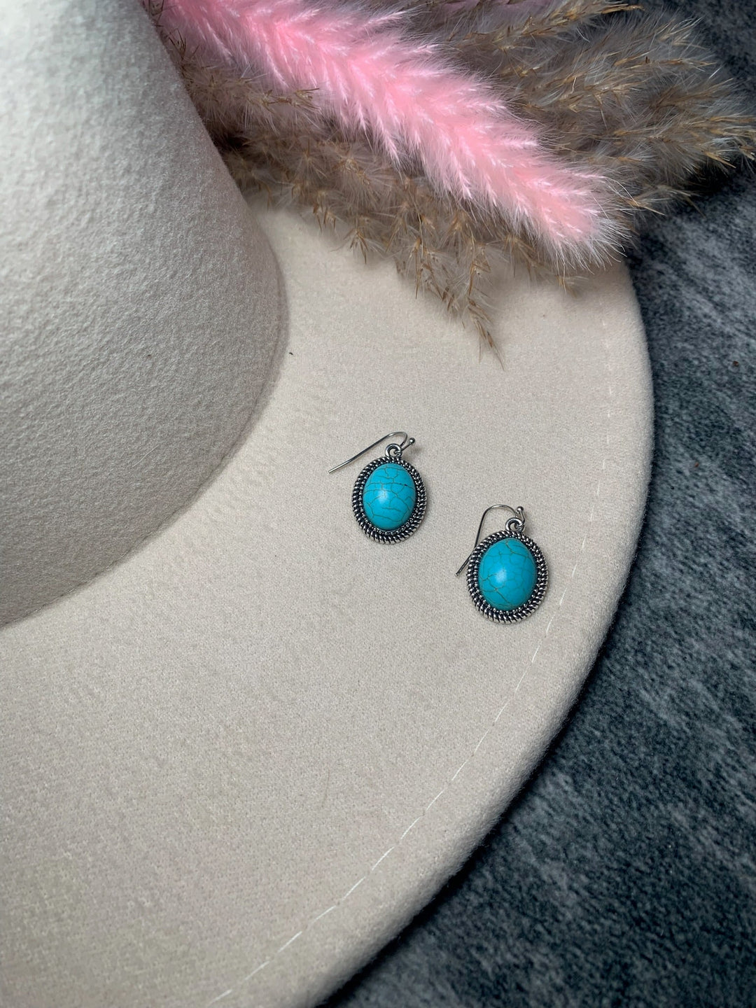 Small Oval Stone Earrings