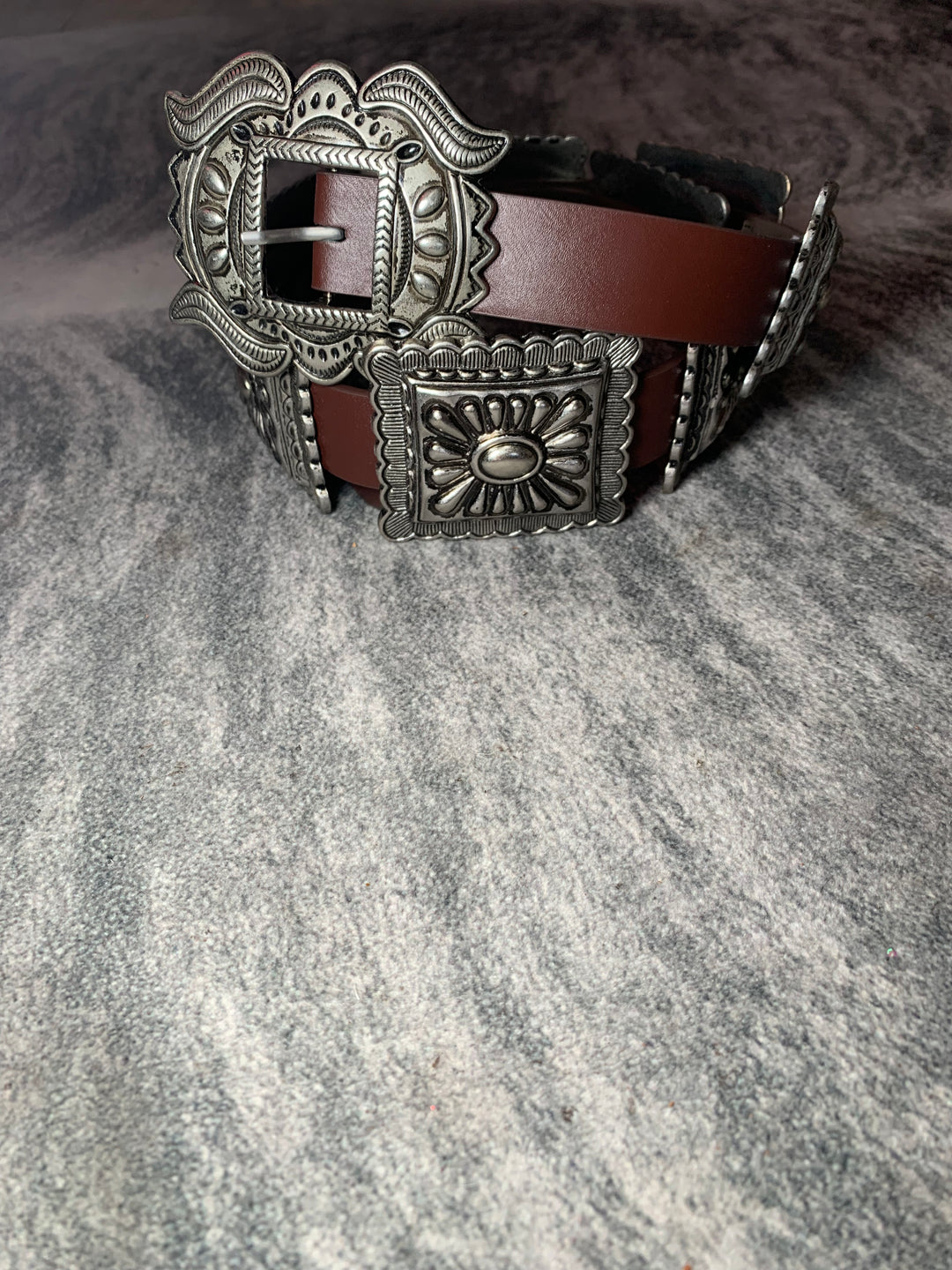 Brown Leather Concho Belt