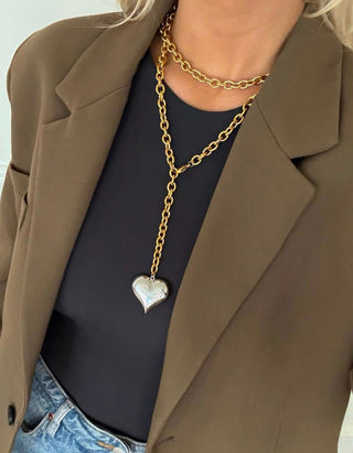 Wrap around chain heart necklace