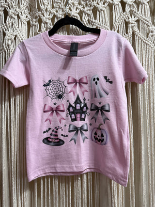 Girl's pink halloween graphic tee