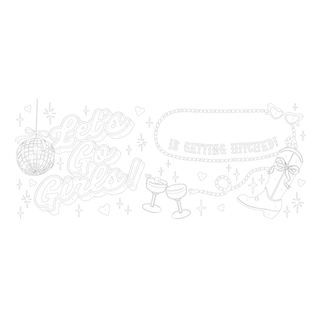 Numbered outline of the Let's Go Girls banner before painting