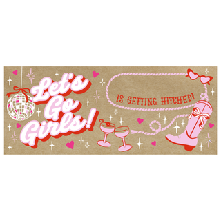Let's Go Girls bachelorette paint by number banner kit from Pink Picasso