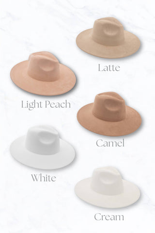 Suede Large Eaves Peach Top Fedora Hat