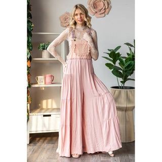 Pink Boho Overalls