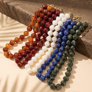 Irregular Marble Resin Beaded Necklace