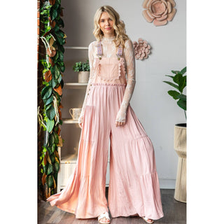 Pink Boho Overalls