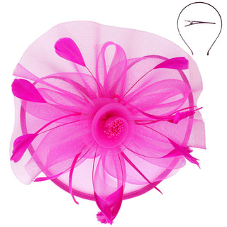 Floral Organza Mesh Ribbon Fascinator