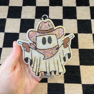 Cowboy Ghost Halloween car freshie