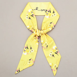 Floral Letter Twilly Scarf for Hair & Bag Accessor