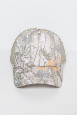Camo Woods Print Mesh Back Trucker Cap
