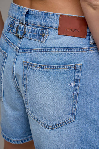 Hidden Jeans High Rise Longline Denim Shorts