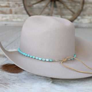 Sky blue chunky turquoise stone hat band West, photo 2