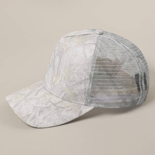 Camouflage Print Mesh Back Trucker Hat - Jayden Layne