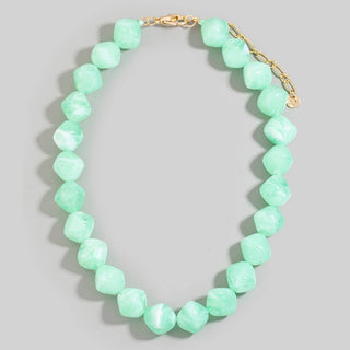 Irregular Marble Resin Beaded Necklace