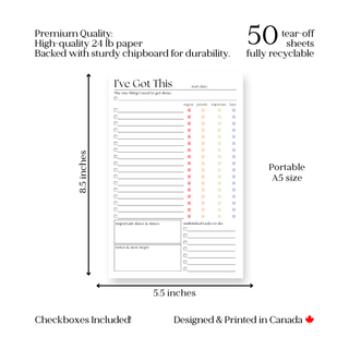 I've Got This! Daily and Weekly To-Do List: 50-Page Notepad