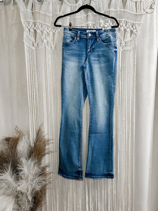 Classic mid-rise non distressed bootcut jeans