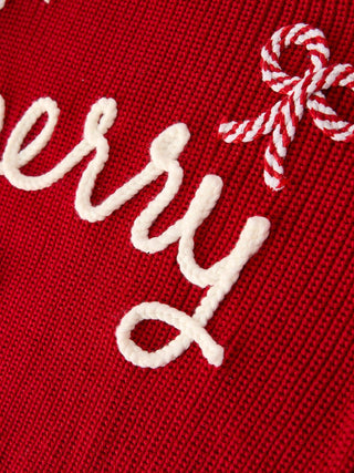 Kid’s Red Christmas "merry" Pullover Sweater