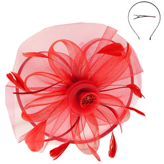 Floral Organza Mesh Ribbon Fascinator