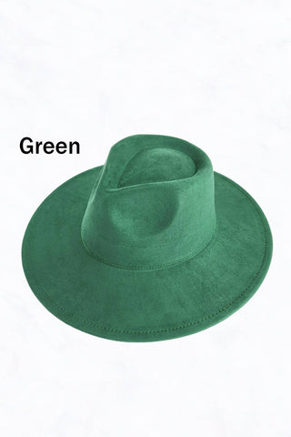 Suede Large Eaves Teardrop Top Fedora Hat