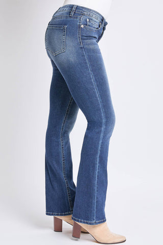 Mid Rise Clean Hem Premium Stitch Bootcut Jeans