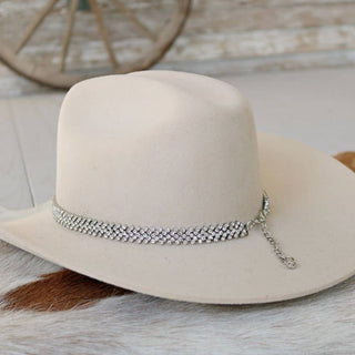 Silver rhinestone bling hat band Harlow, photo 4