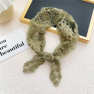 Lace Floral Triangle Scarf