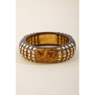 Marbled Bangle With Beaded Stud Rows