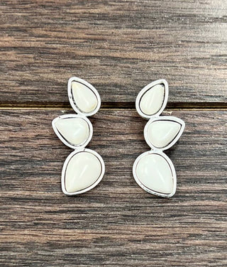 Navajo White Turquoise Stud Earrings