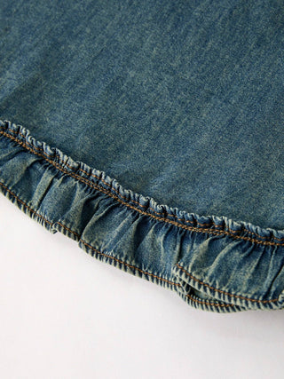 Girl's Vintage Denim Ruffle Dress