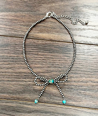 Turquoise Heart Navajo Croquette Necklace