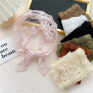 Lace Floral Triangle Scarf